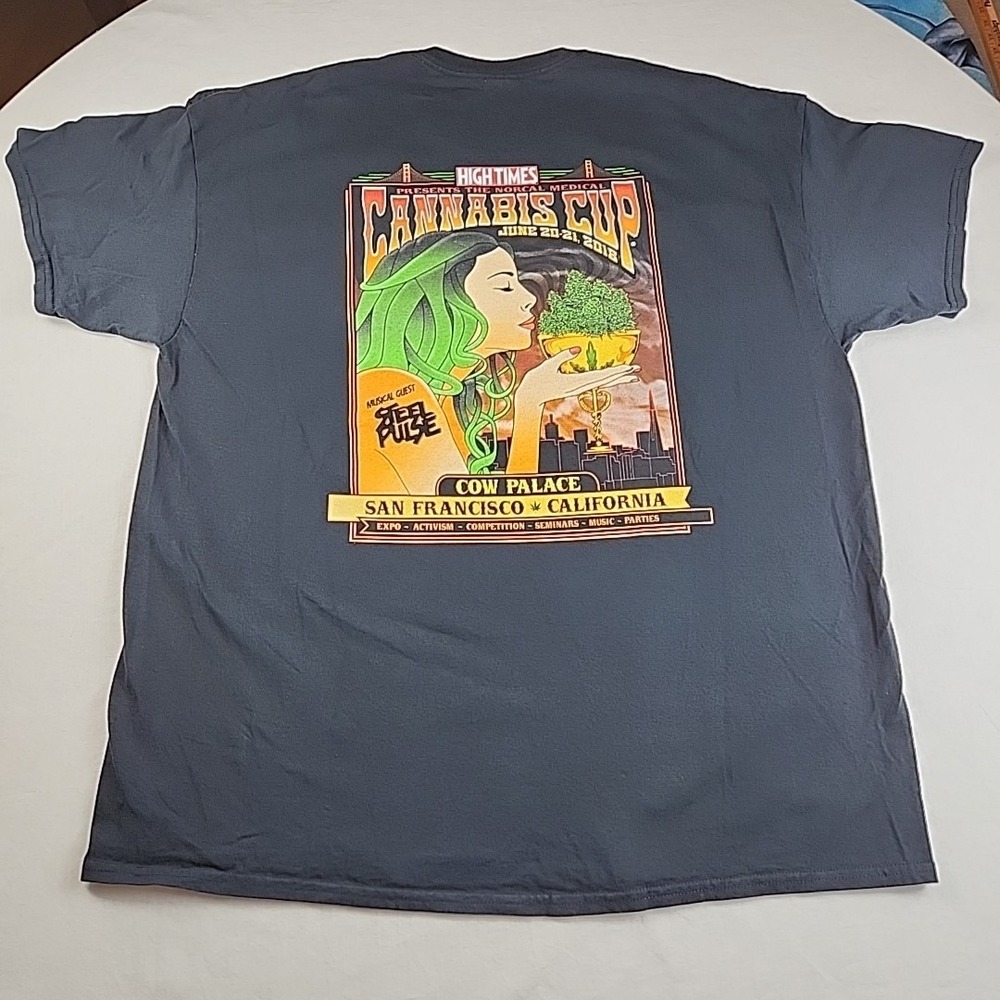 High Times Cannabis Cup 2015 San Francisco Black Graphic Shirt Mens 2XL